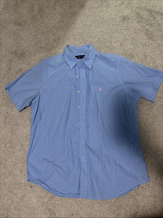 Polo Ralph Lauren Other - Polo by Ralph Lauren Light Blue Micro-Check Short Sleeve Button-Down Shirt